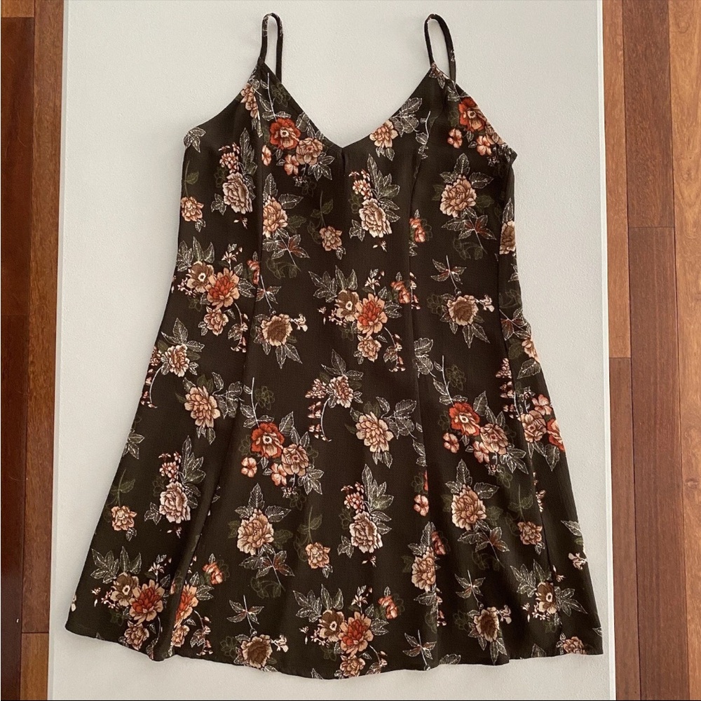 Forever 21 Floral Dress - Black and Orange